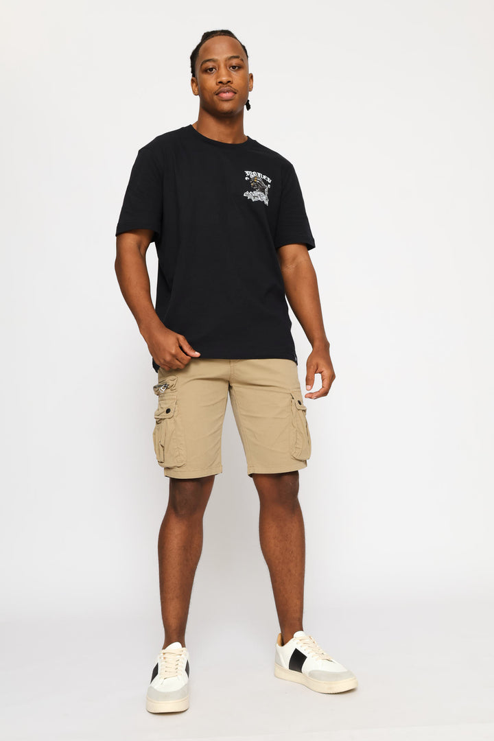 Zip Cargo Shorts - Stone