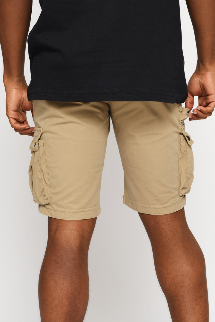 Zip Cargo Shorts - Stone