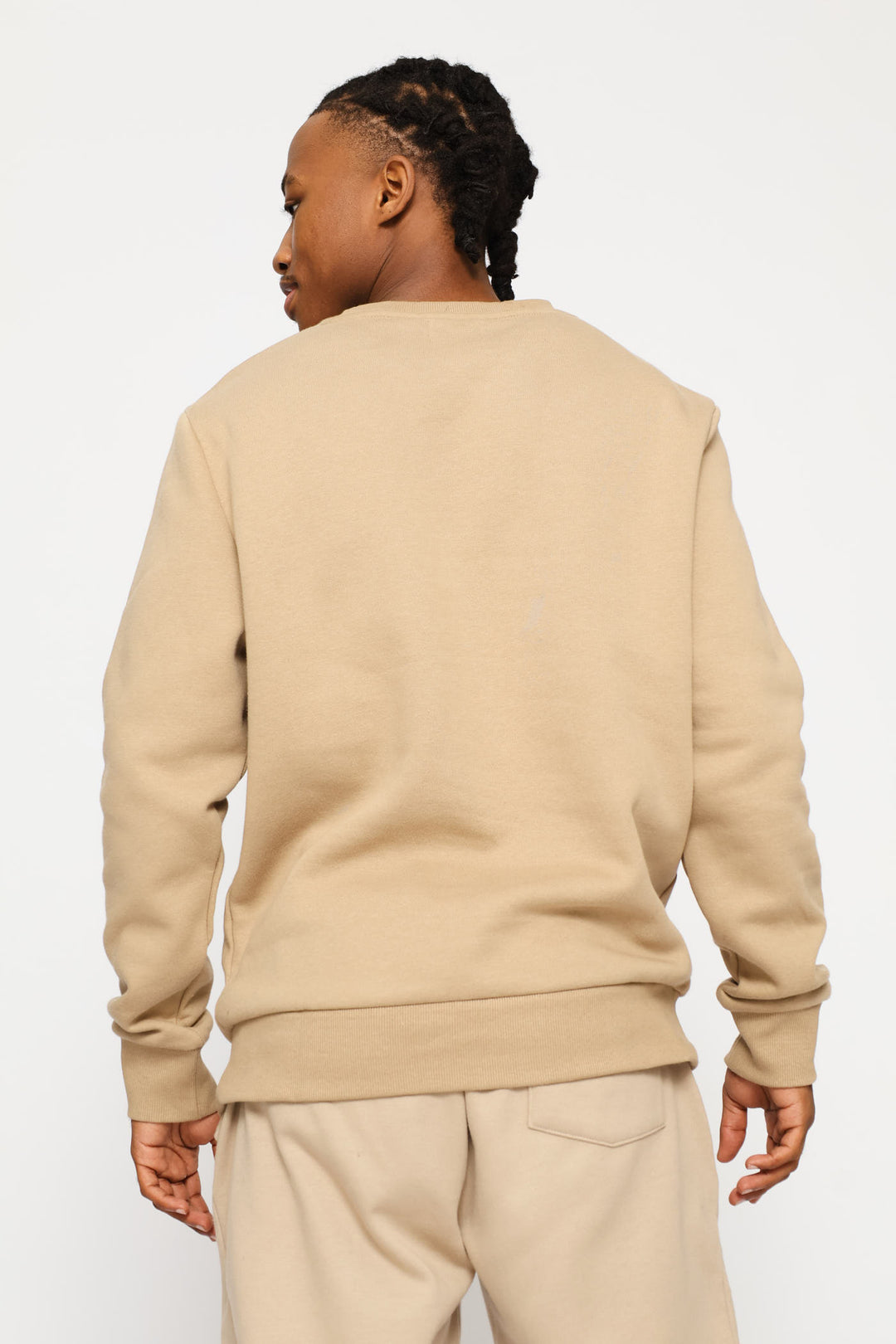 Basic Fleece Crew Top - Taupe