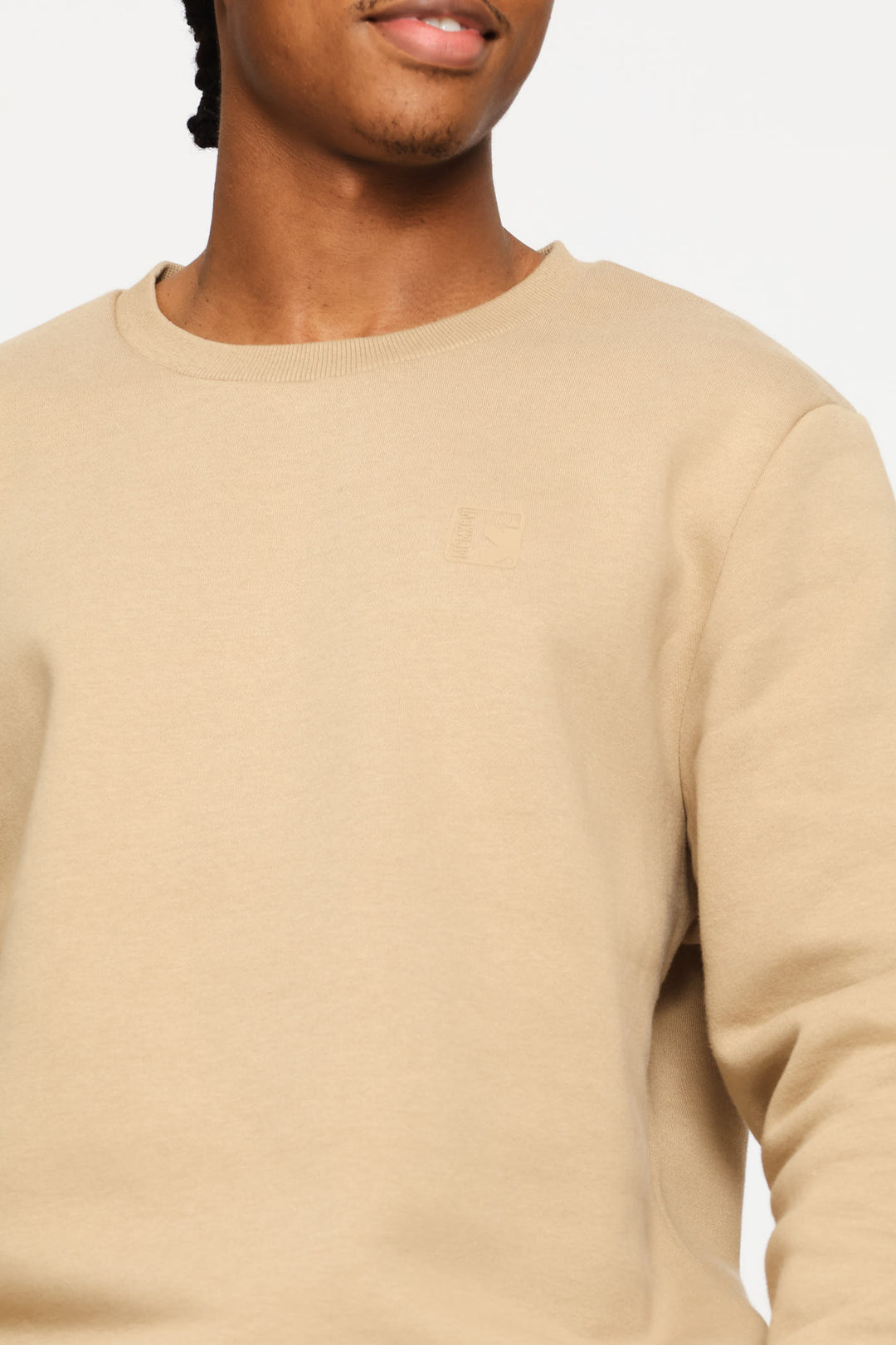 Basic Fleece Crew Top - Taupe