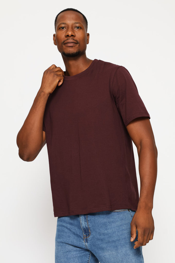Fig Plain Crew Tee - Burgundy