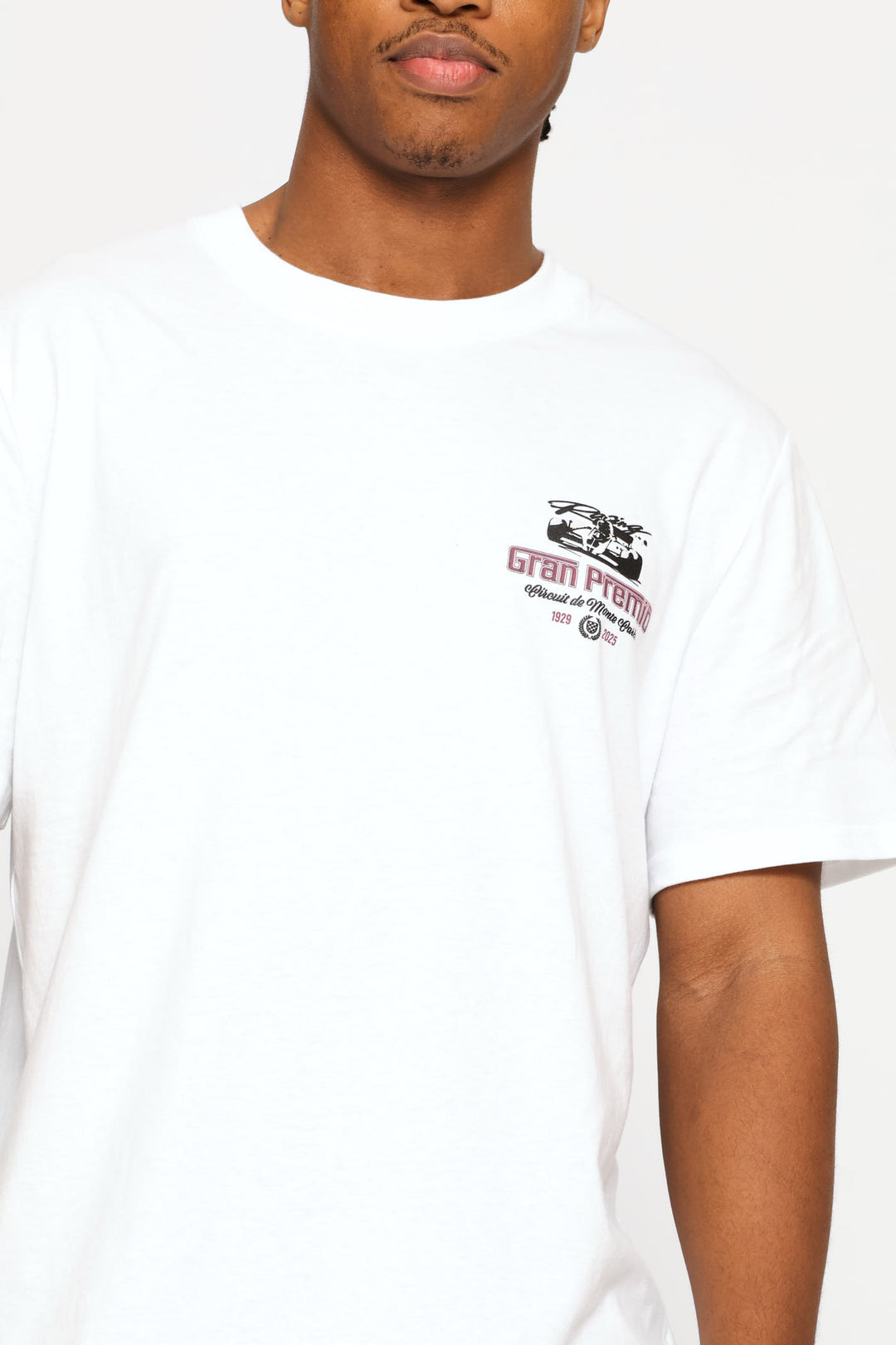 Racing Car Front & Back Print Tee - White