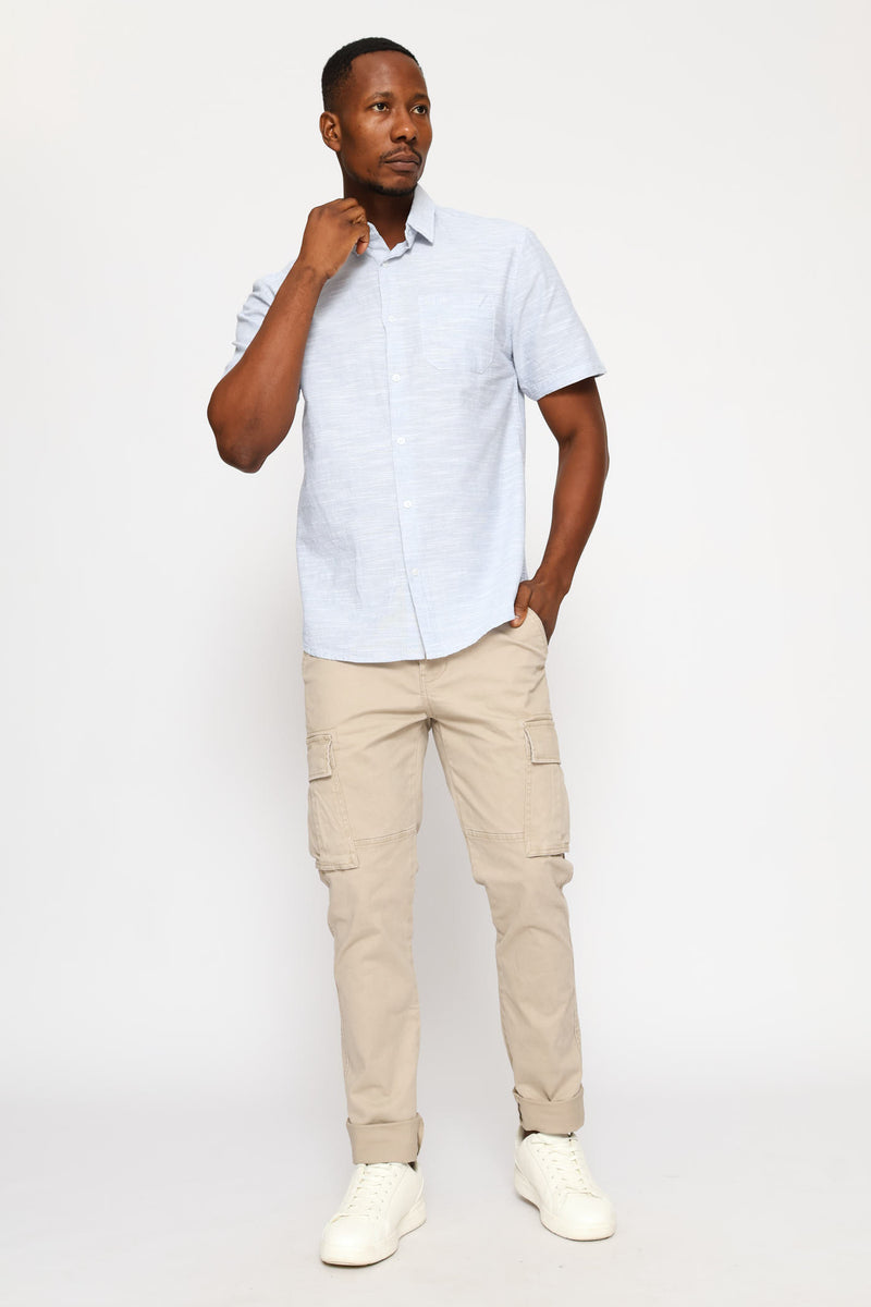Slub Regular Shirt - Light Blue