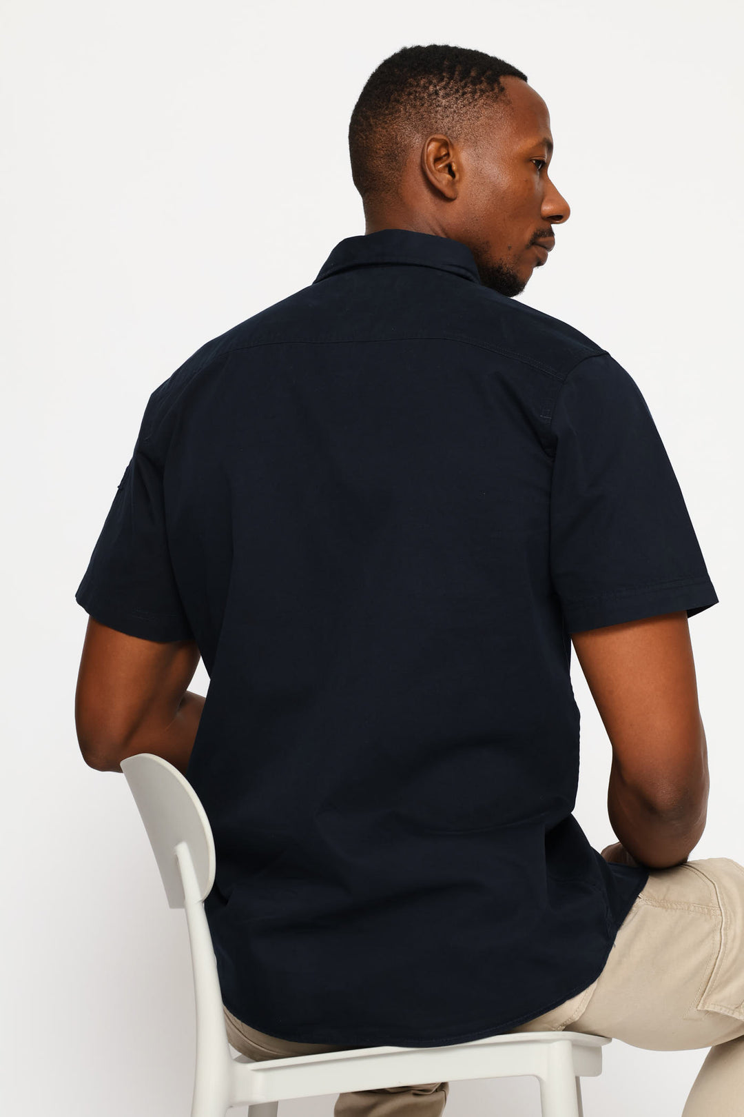 Flap Pocket Badge Shirt - Navy