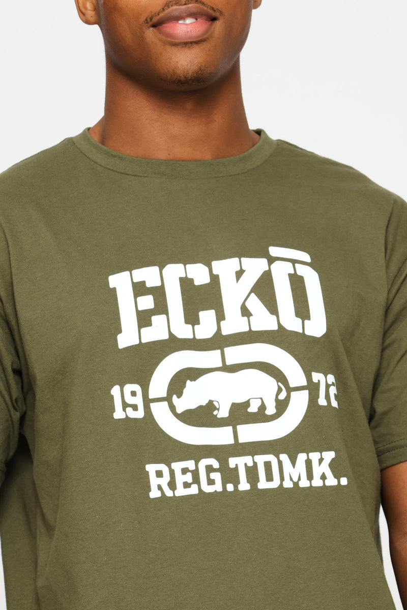 Chest Print Tee - Olive