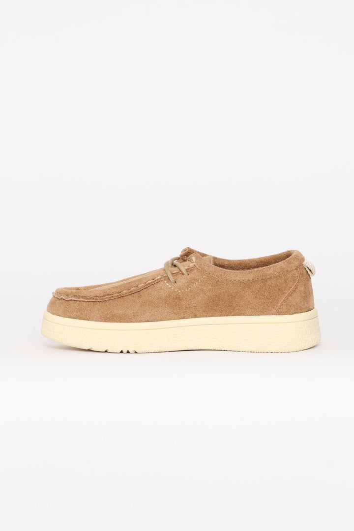 Boys Lace Up Moccasin - Taupe
