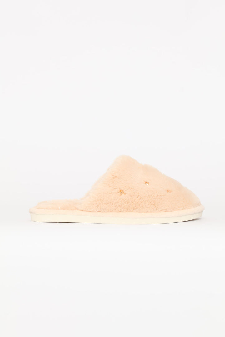 Jewel Detail Slipper - Natural