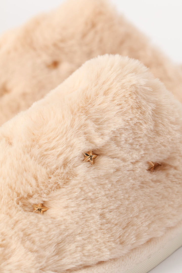 Jewel Detail Slipper - Natural