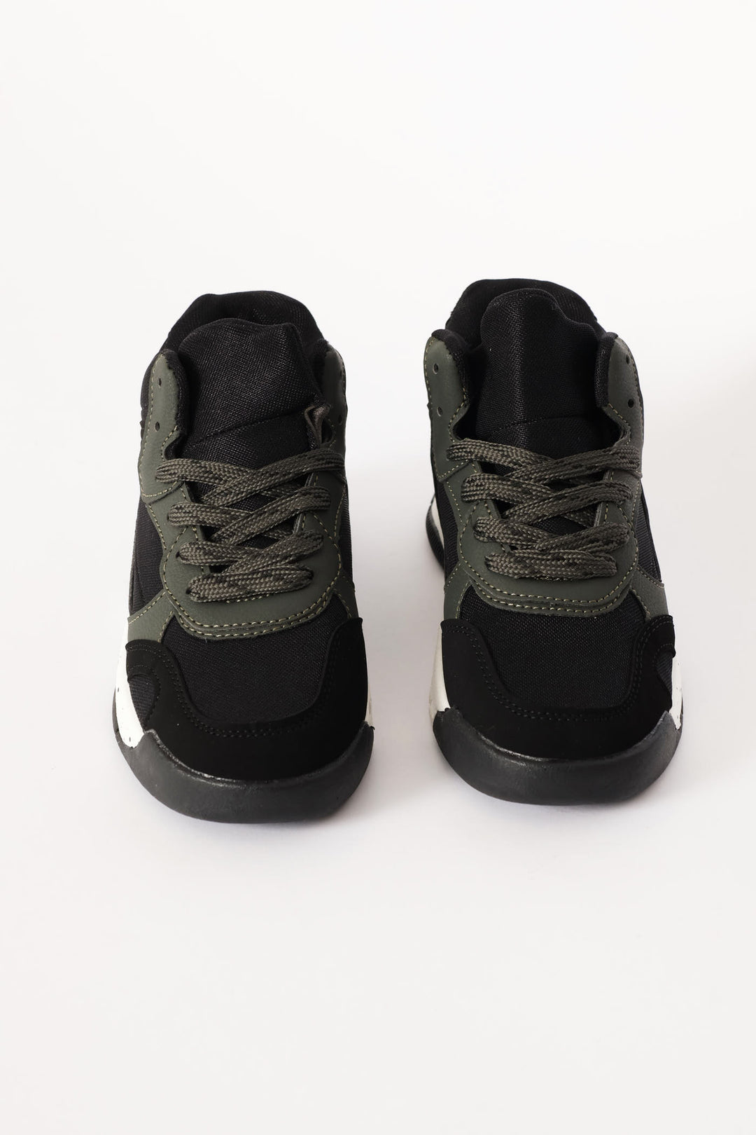 Boys Hitop Sneaker - Black/Olive