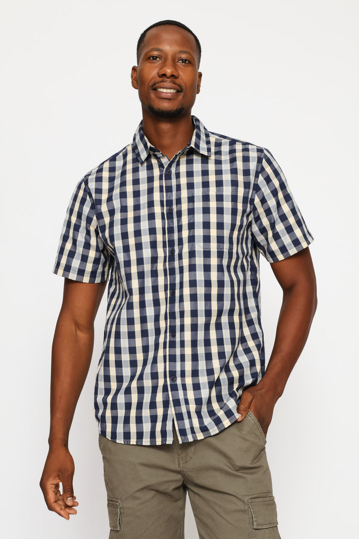 Regular Check Shirt - Stone/Navy/White
