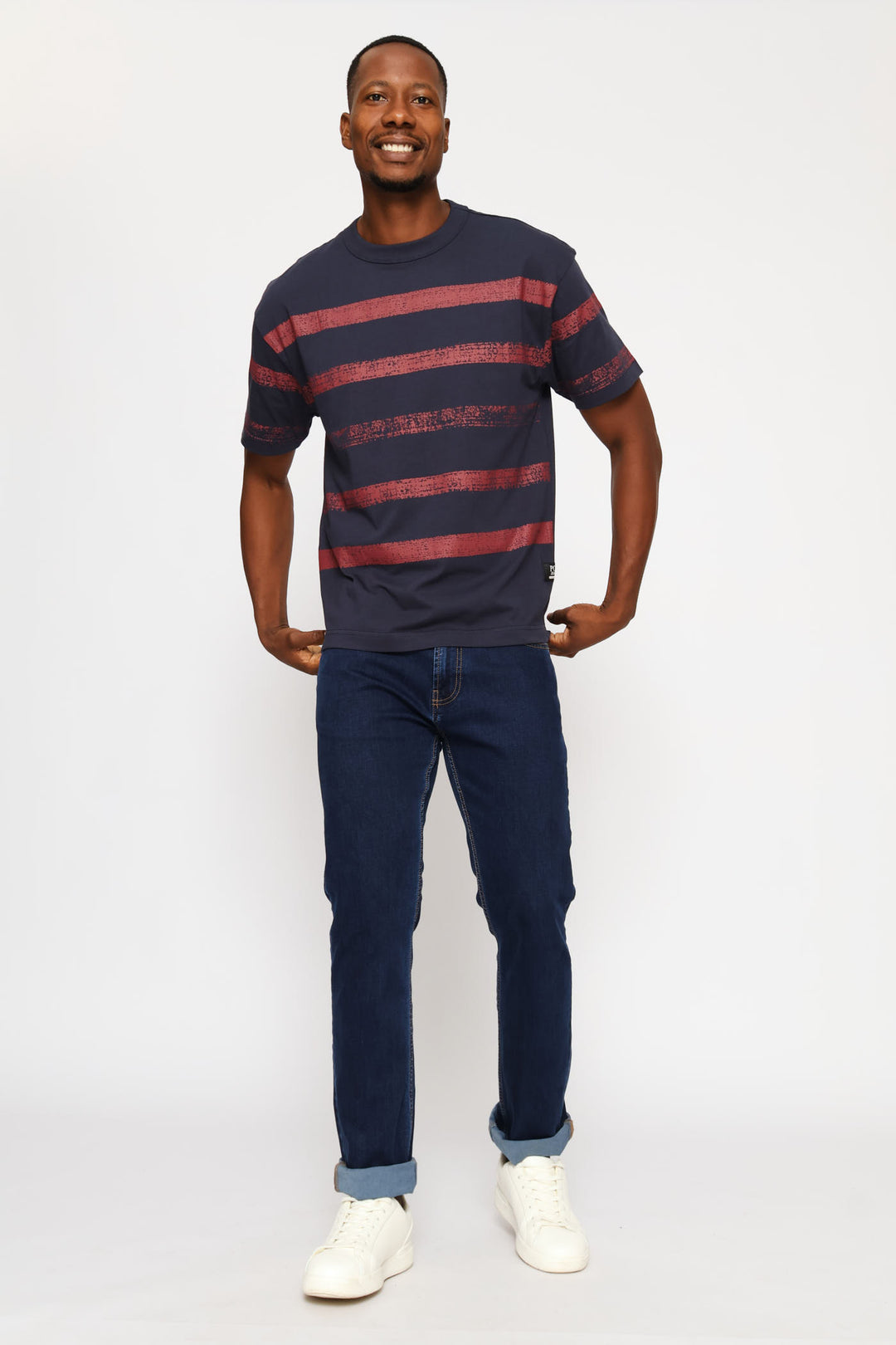 Pabi Gradient Stripe Tee - Navy
