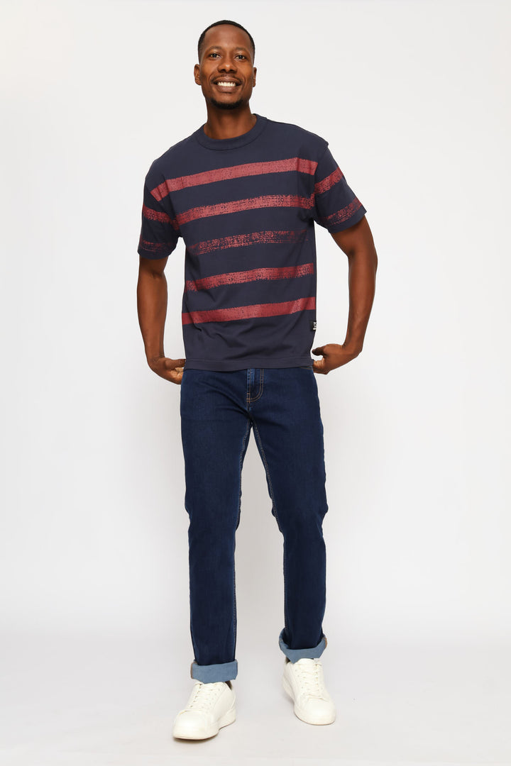 Pabi Gradient Stripe Tee - Navy