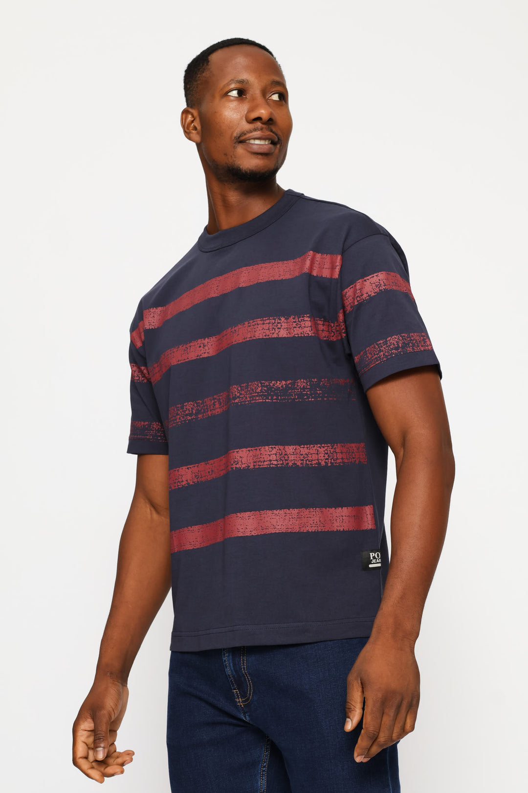 Pabi Gradient Stripe Tee - Navy