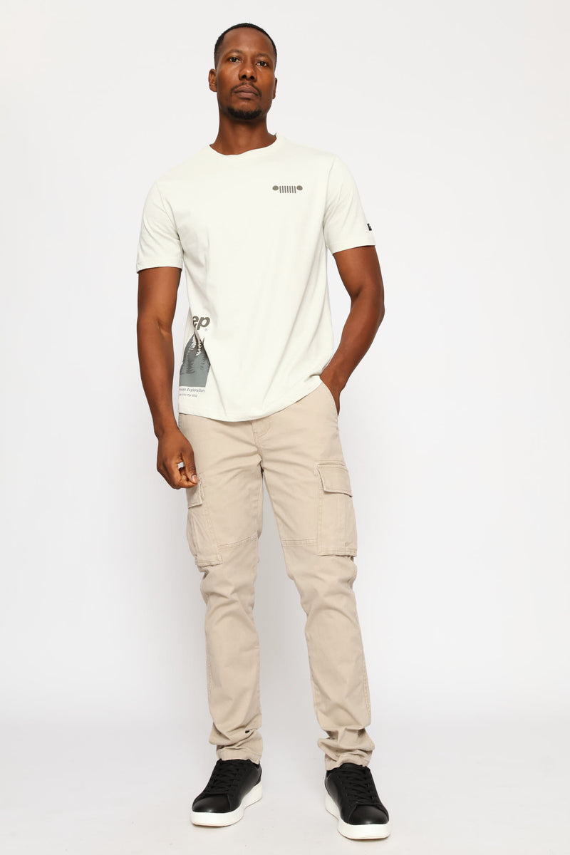 Fashion Graphic Small Grill Tee - Light Grey