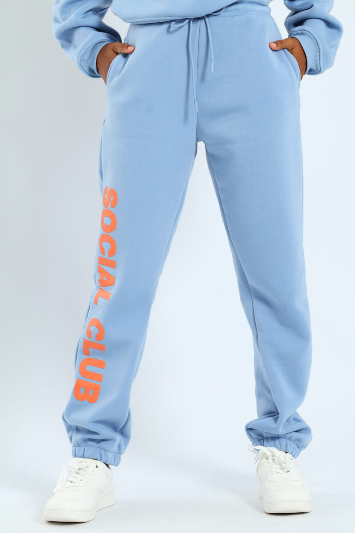 Printed Jogger - Light Blue