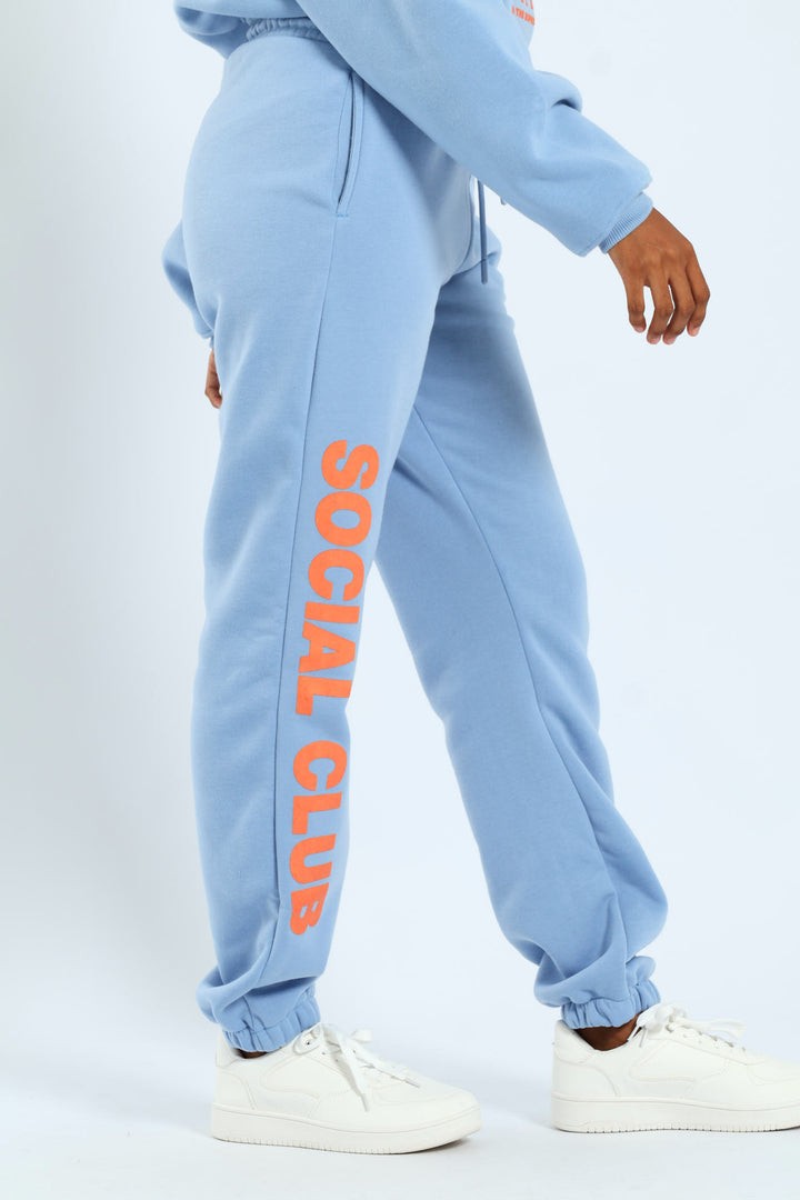 Printed Jogger - Light Blue