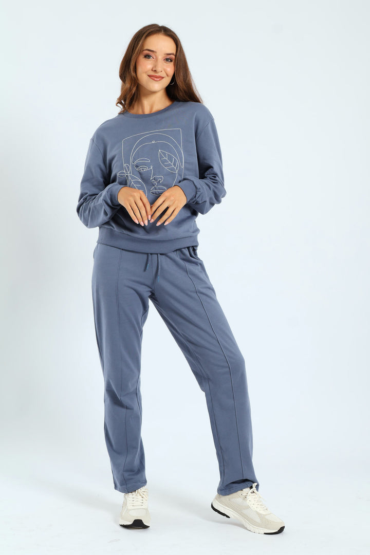 Pinched Seam Jogger - Smokey Blue