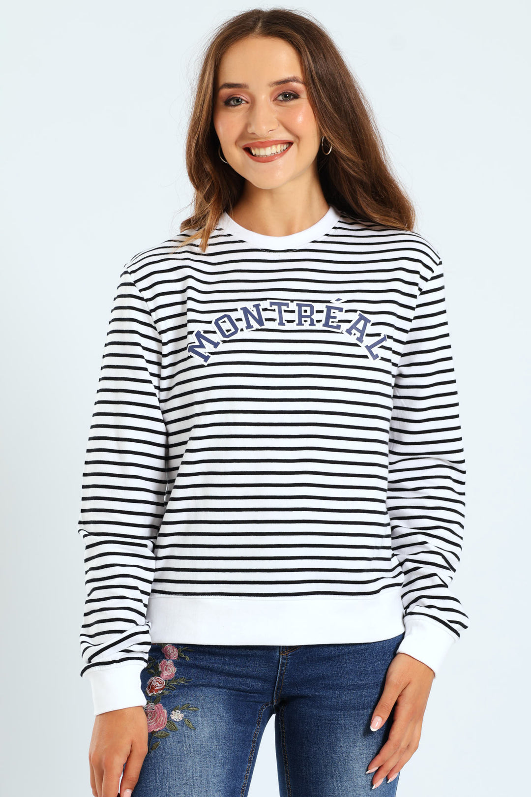 Montreal Stripe Pullover - Cream/Black