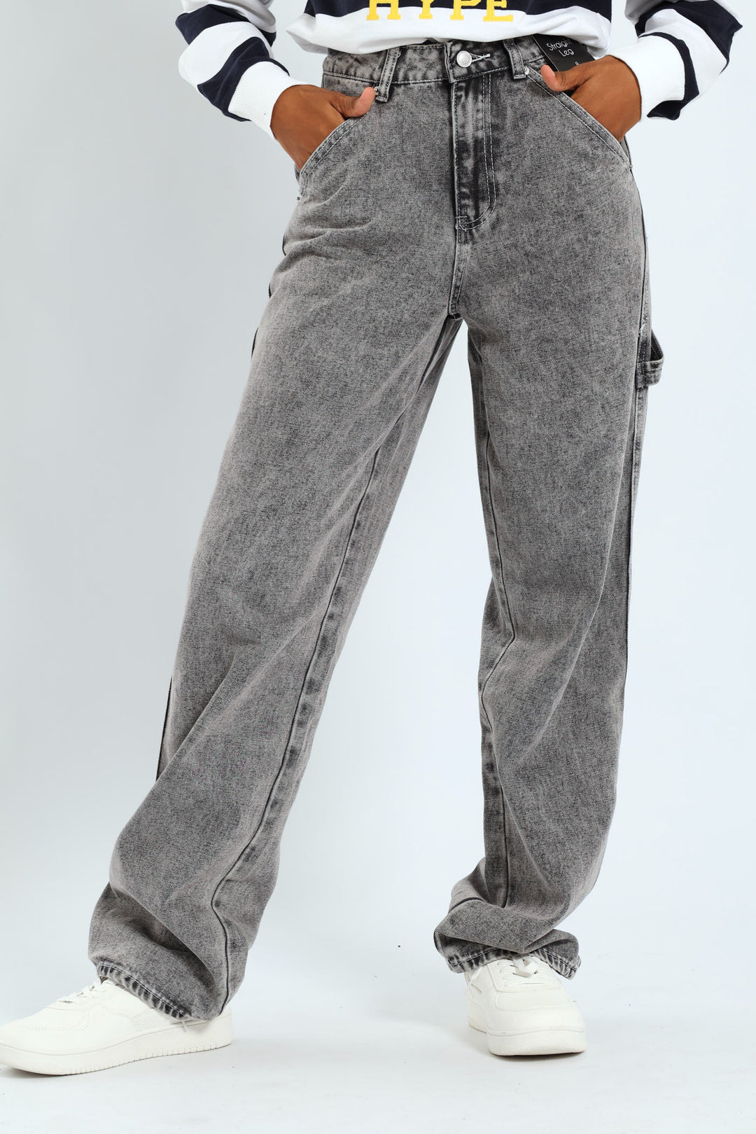 Contrast Stitch Carpenter Jean - Salty Grey
