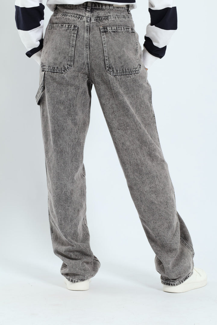 Contrast Stitch Carpenter Jean - Salty Grey