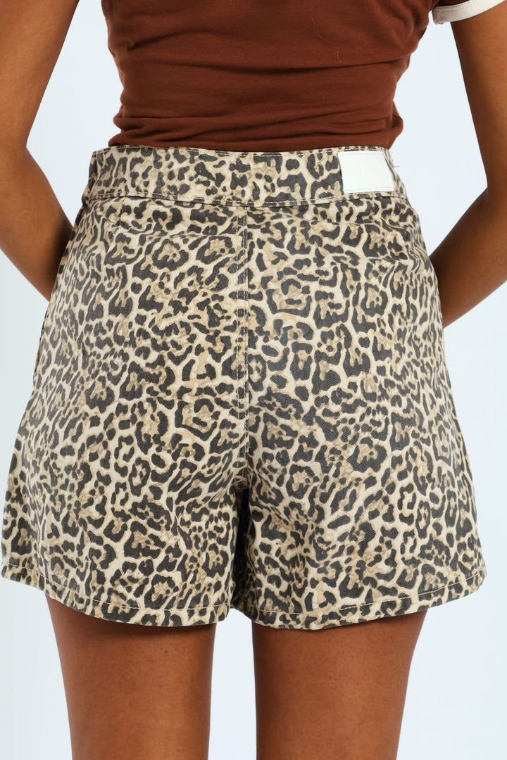 Leopard Skort - Brown
