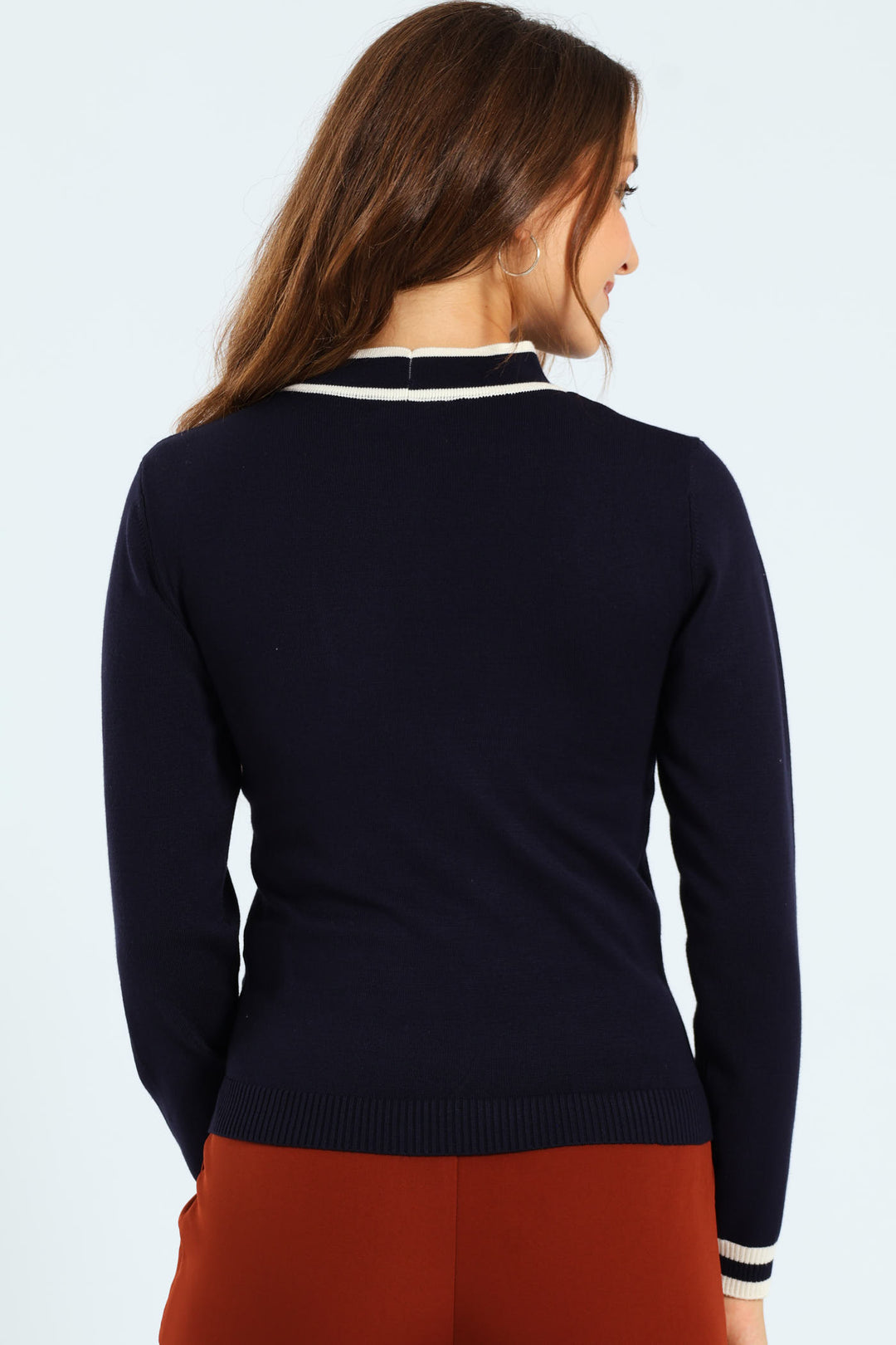 Kitty Bow Pullover Tee - Navy