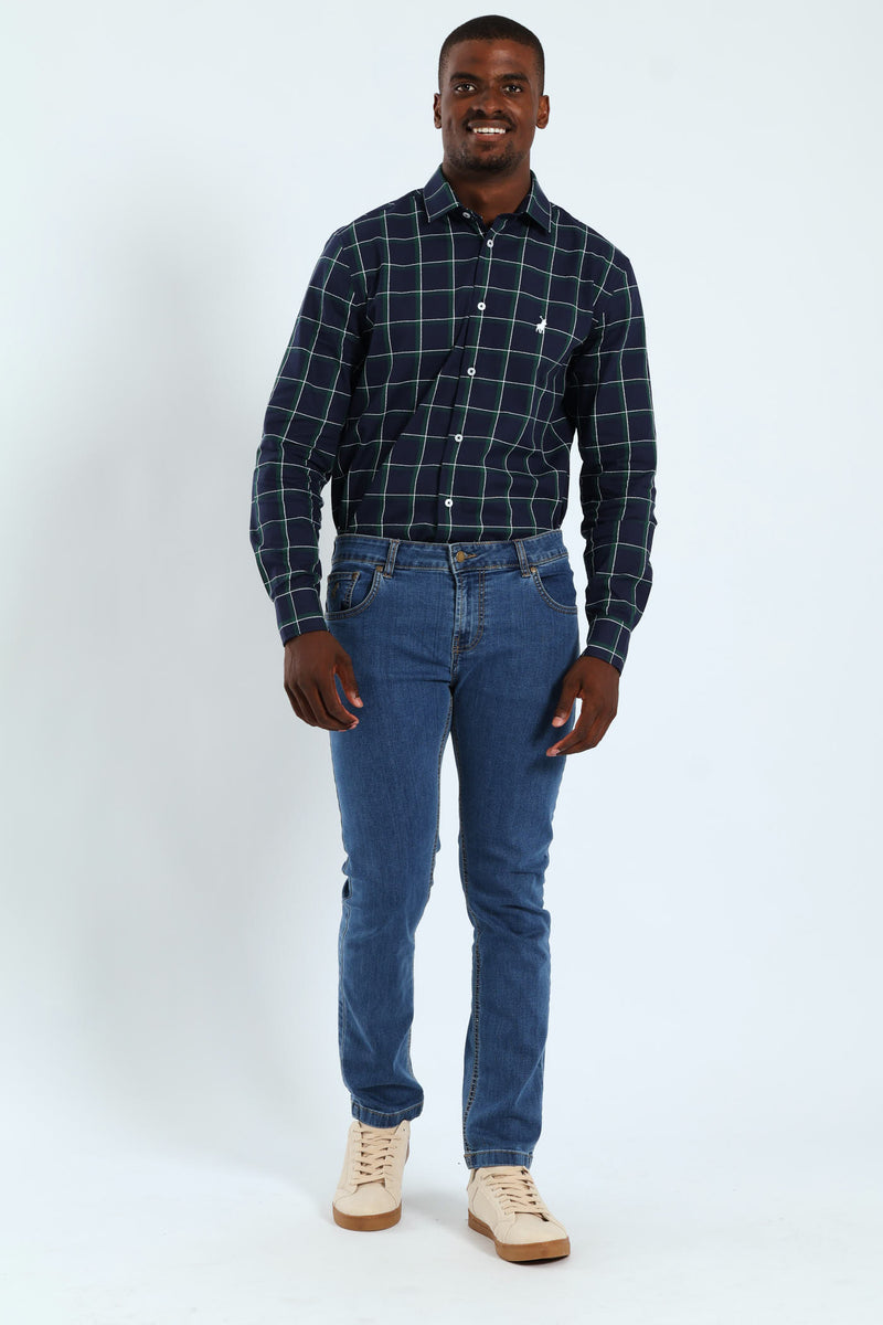 Peter Slim Leg Denim - Stonewash