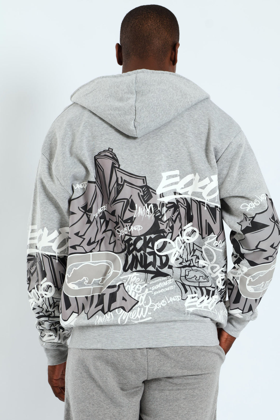 Graffiti Hoody - Grey Melange