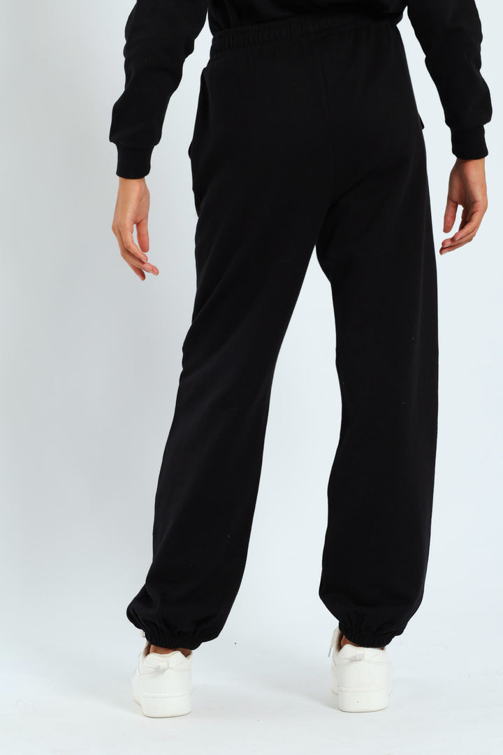 Girls Cherry Fleece Jogger - Black