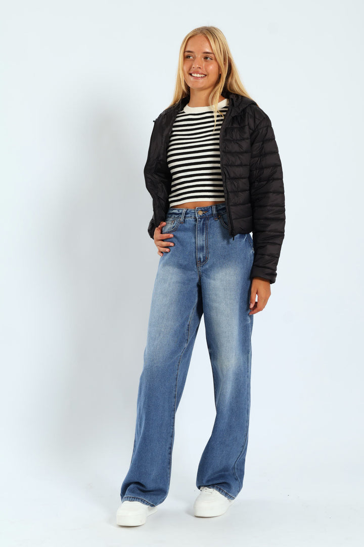 Girls Nylon Puffer - Black