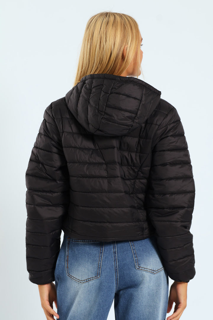Girls Nylon Puffer - Black