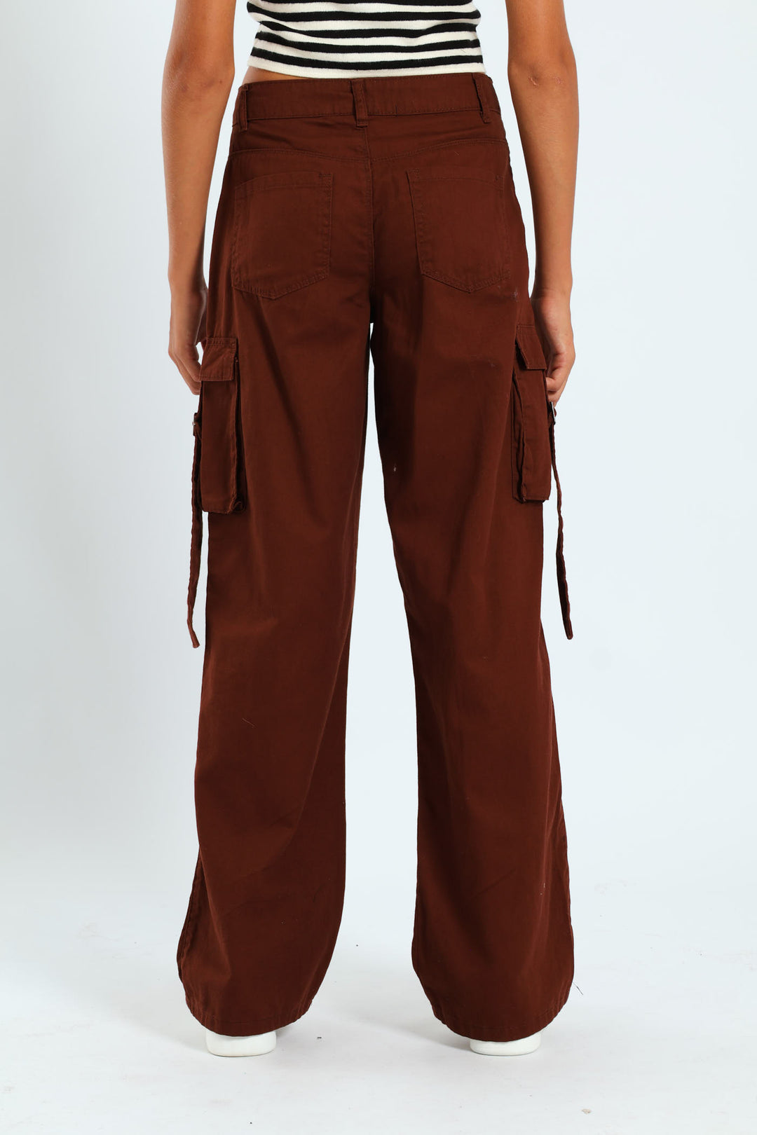 Girls Twill Cargo Pants - Brown