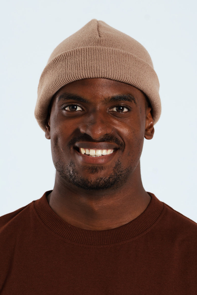 Micro Knit Beanie - Coffee