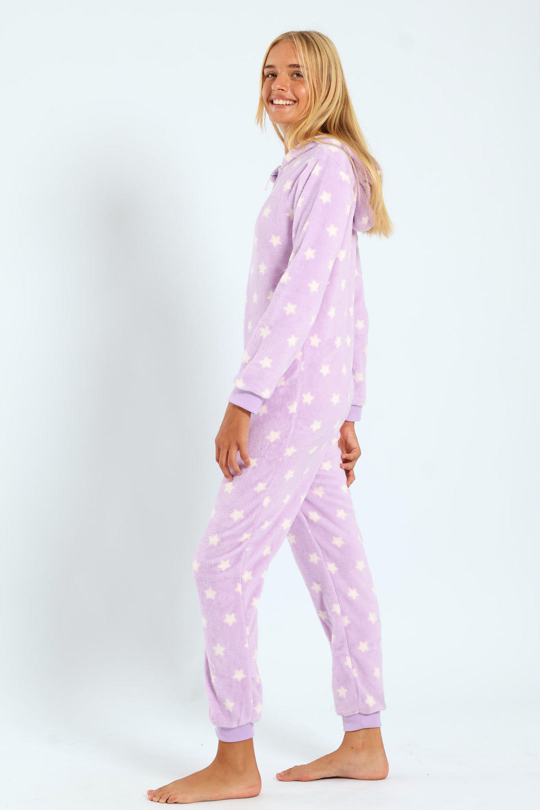Girls Star Print Onesie - Lilac