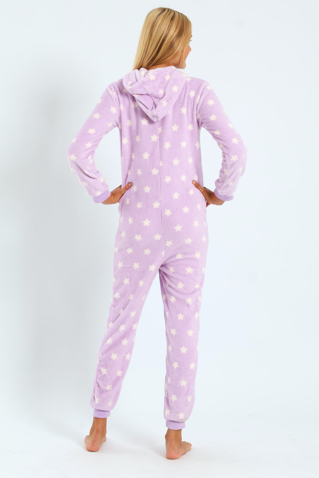 Girls Star Print Onesie - Lilac
