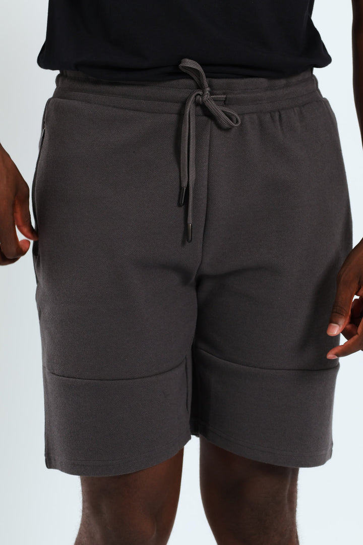 Biker Pique Shorts - Charcoal
