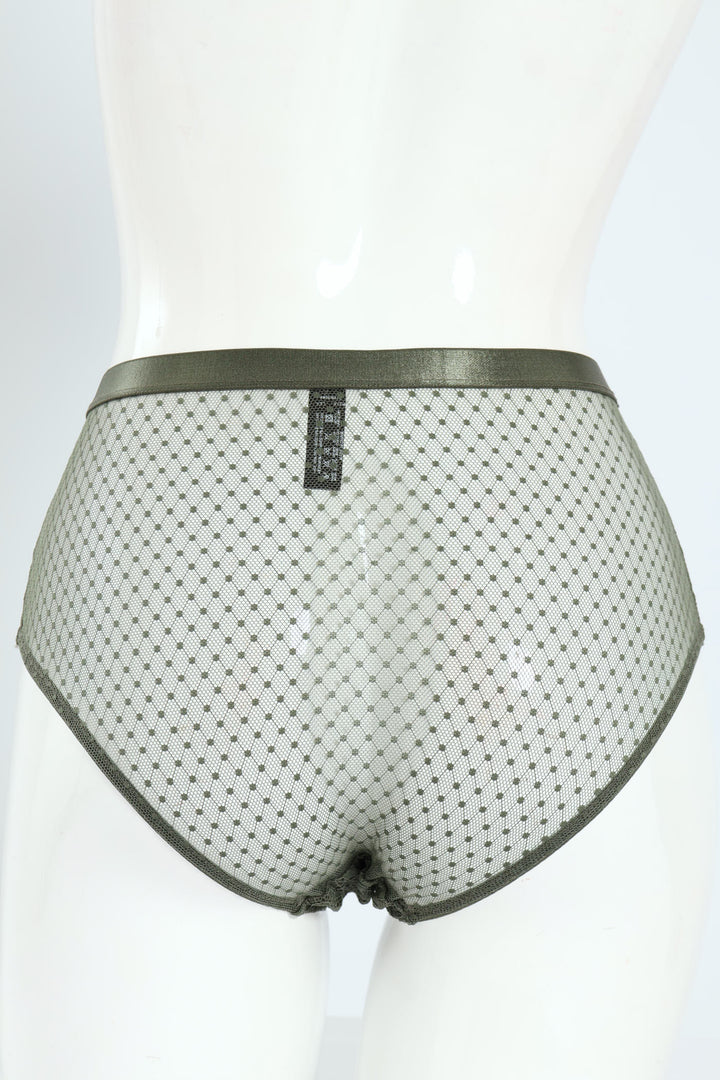 Microfibre Mesh Boyleg Panty - Olive