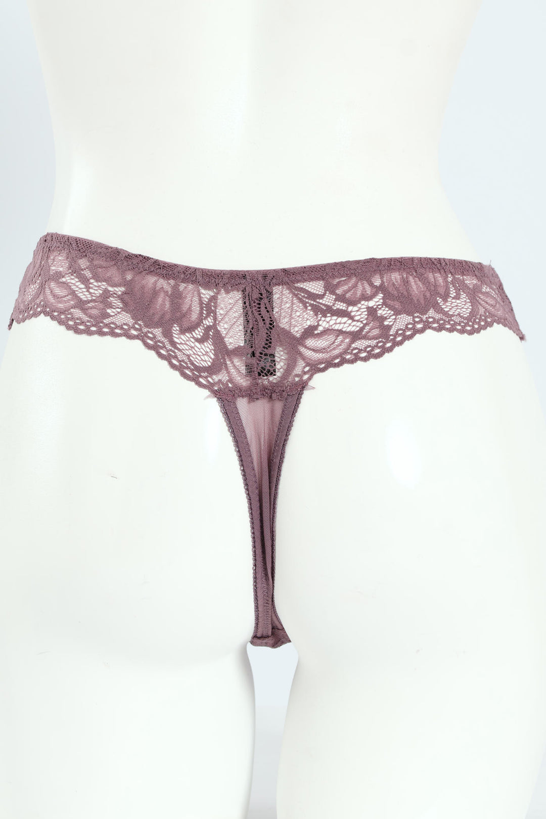 Lace Thong Panty - Plum