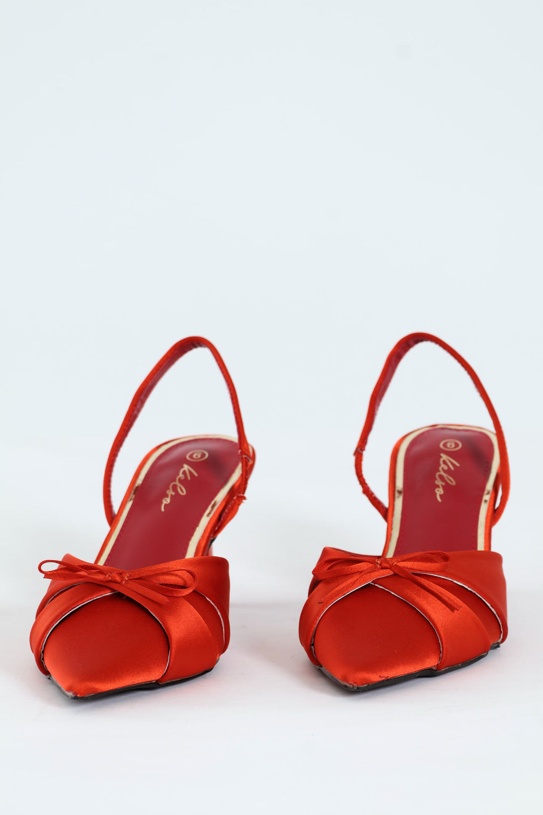 Pointy Bowed Slingback Heel - Rust