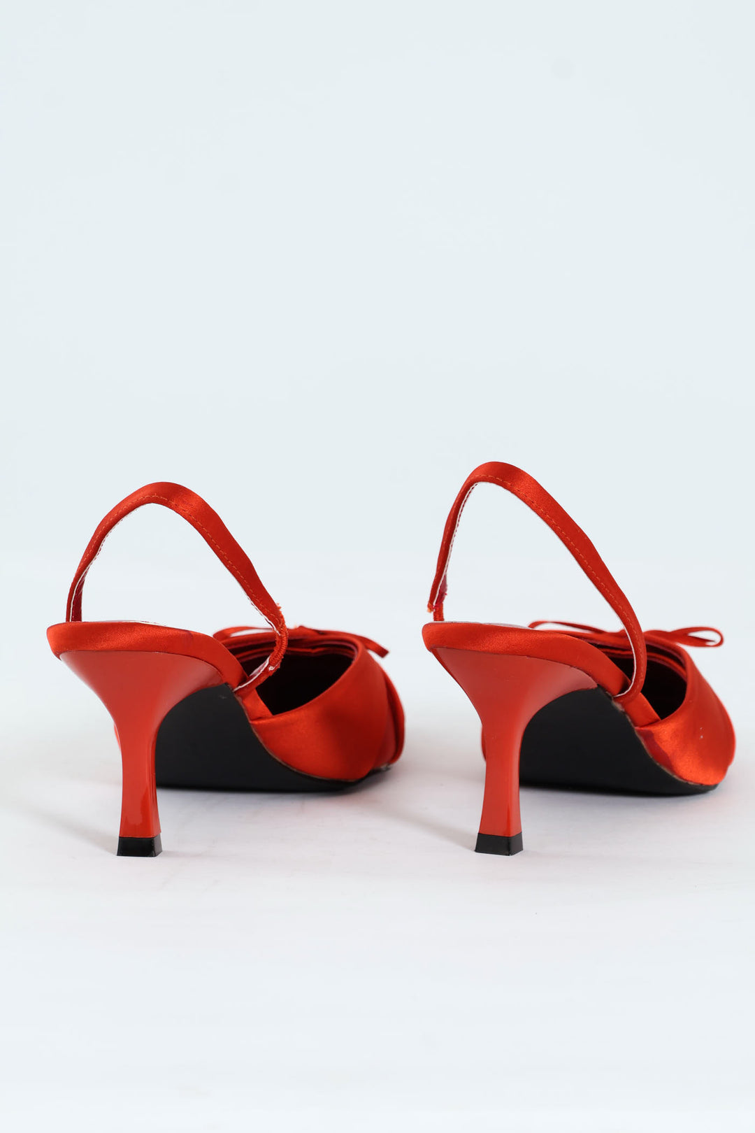 Pointy Bowed Slingback Heel - Rust