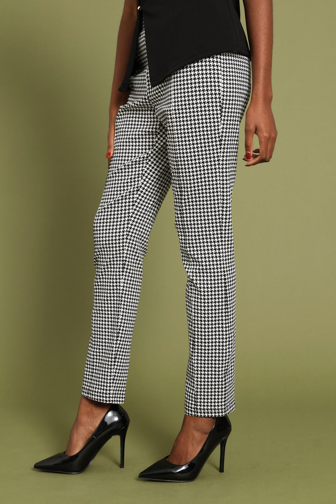 Smart Houndstooth Skinny Pant - Black/White