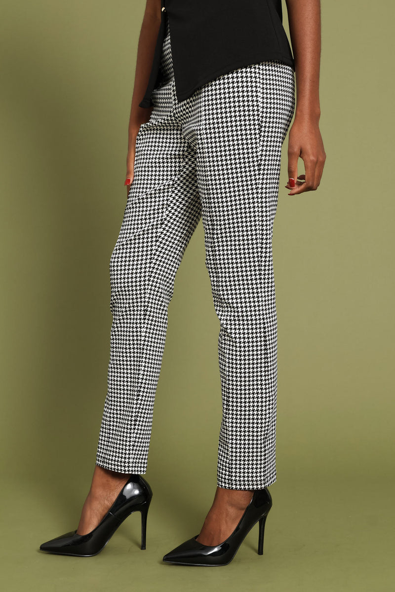 Smart Houndstooth Skinny Pant - Black/White