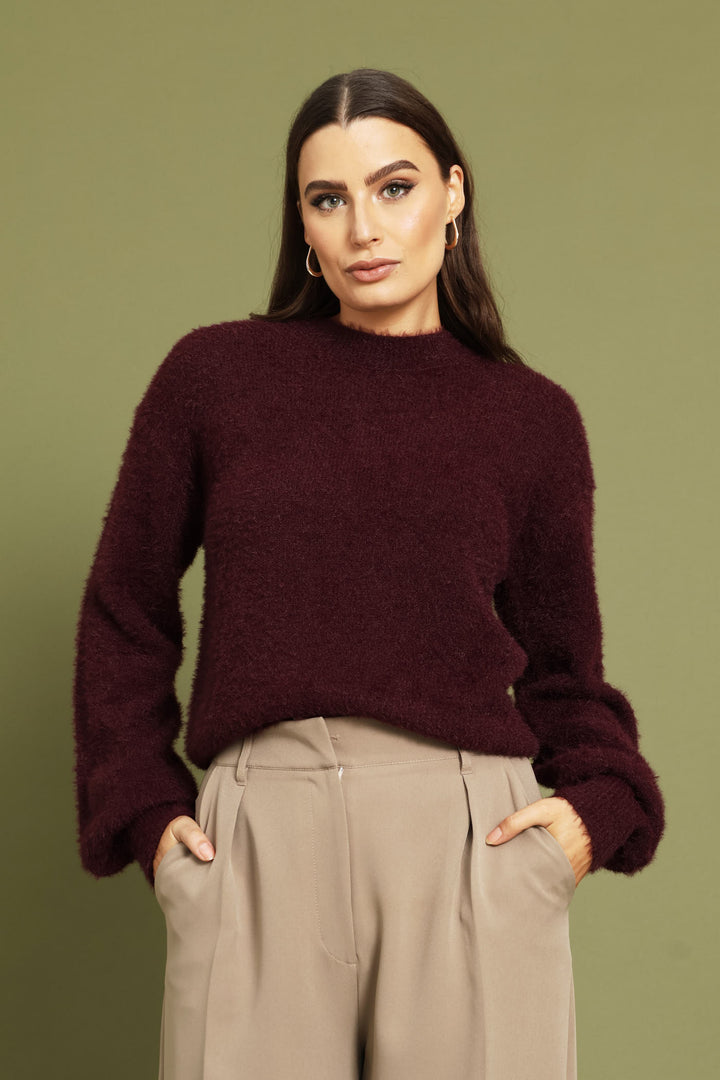 Fluffy Pullover - Plum