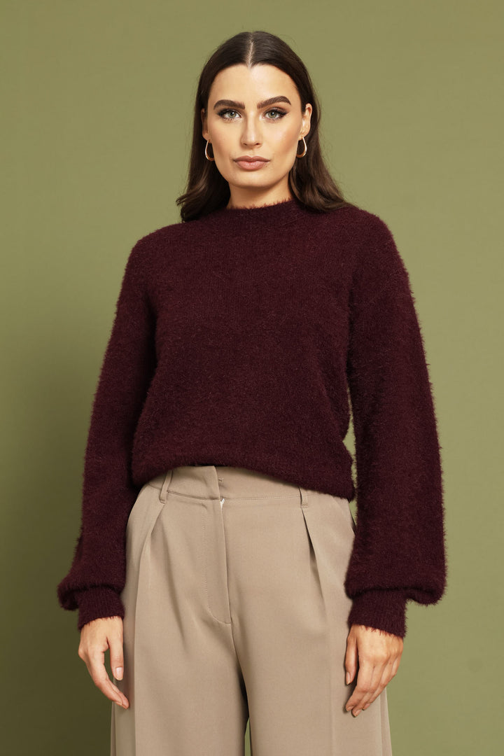 Fluffy Pullover - Plum