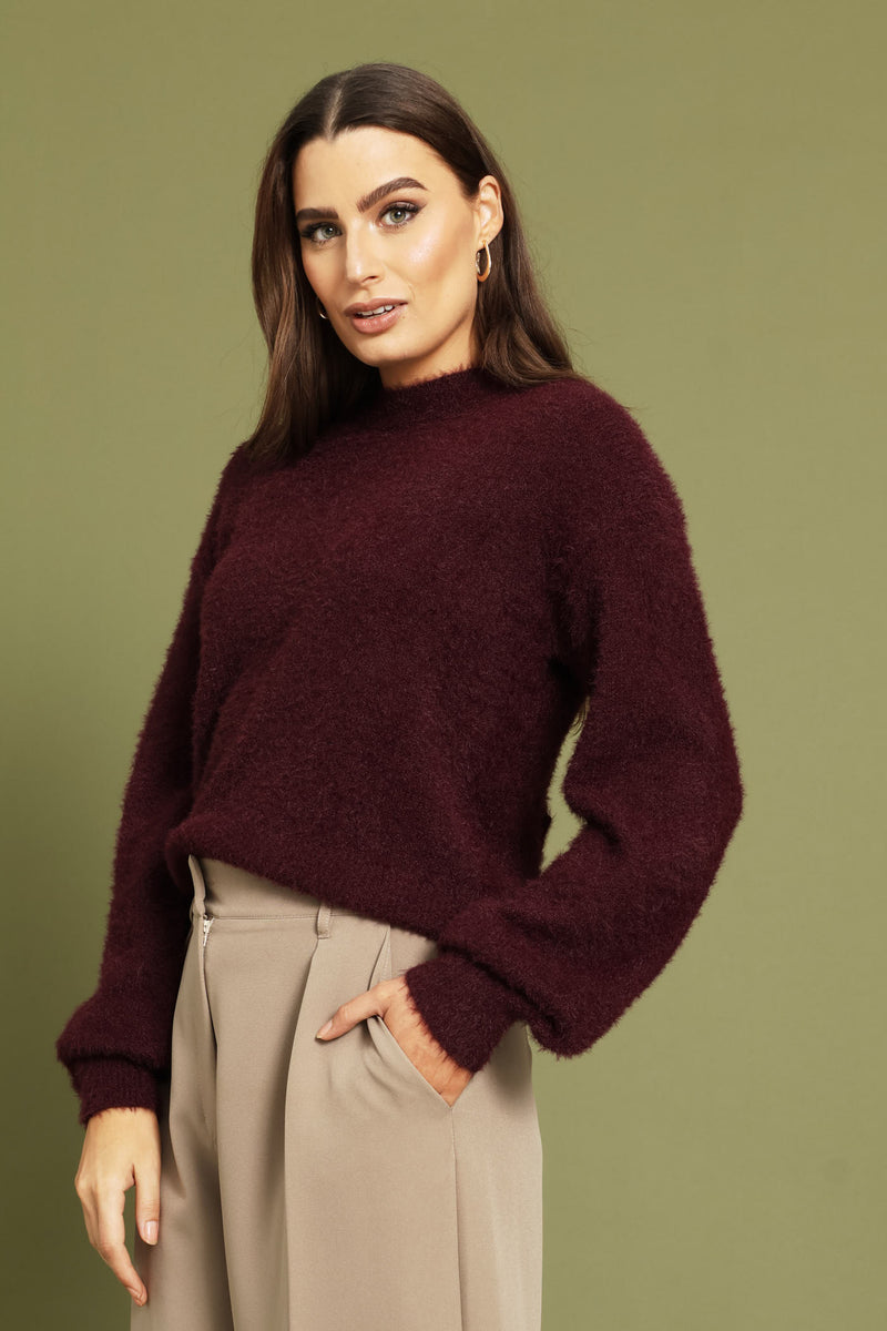 Fluffy Pullover - Plum