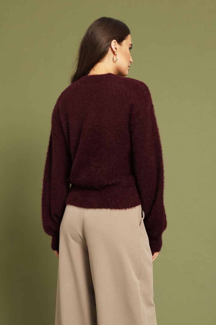 Fluffy Pullover - Plum