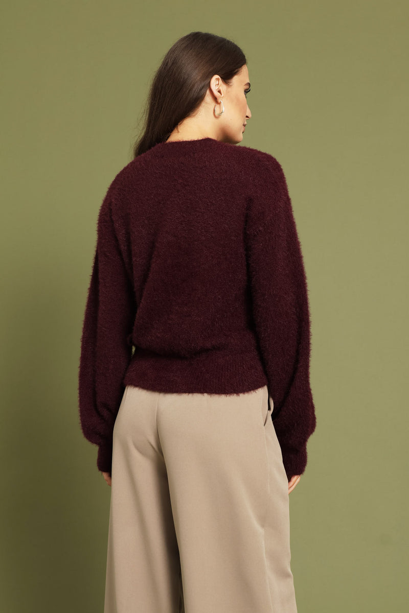 Fluffy Pullover - Plum