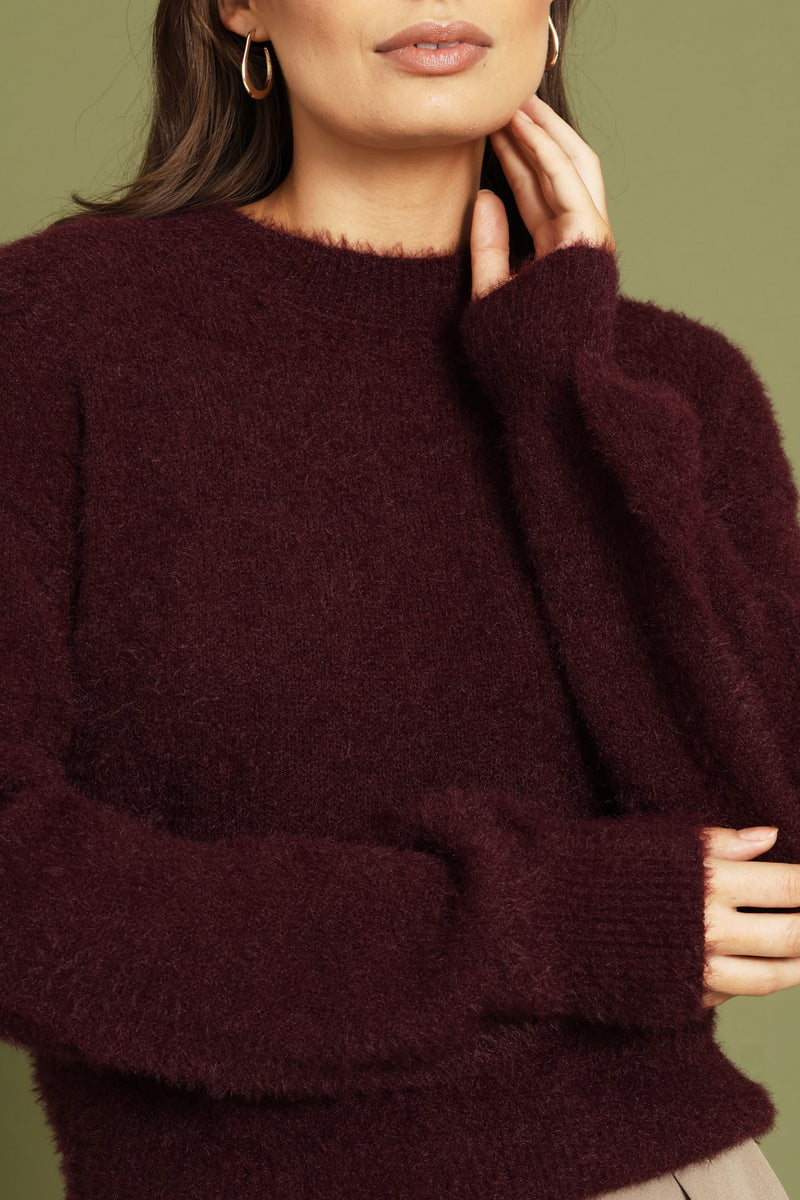 Fluffy Pullover - Plum