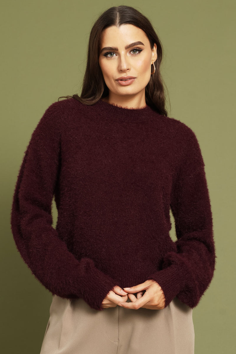 Fluffy Pullover - Plum