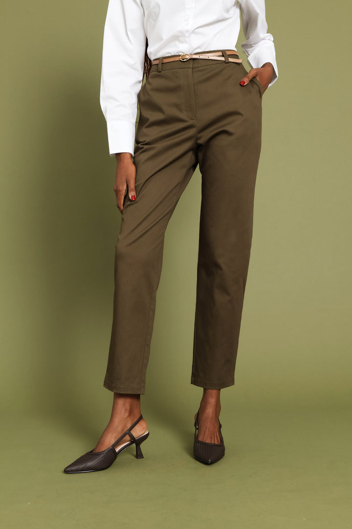 Chino Belted Pant - Olive